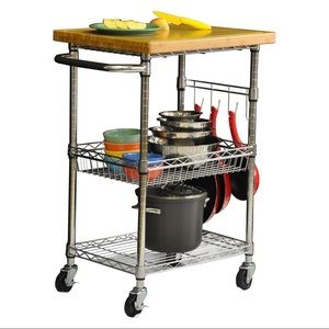 Trinity Bamboo Top Kitchen Cart